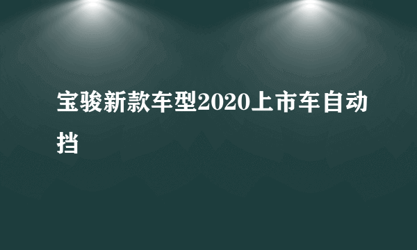宝骏新款车型2020上市车自动挡