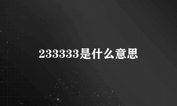 233333是什么意思