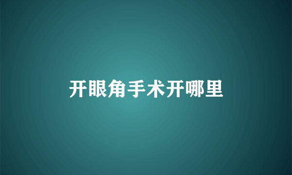 开眼角手术开哪里