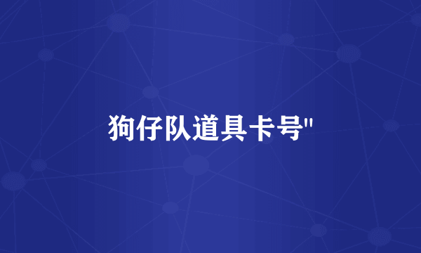 狗仔队道具卡号