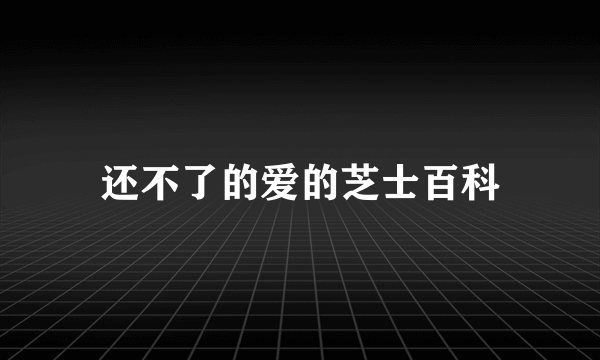 还不了的爱的芝士百科