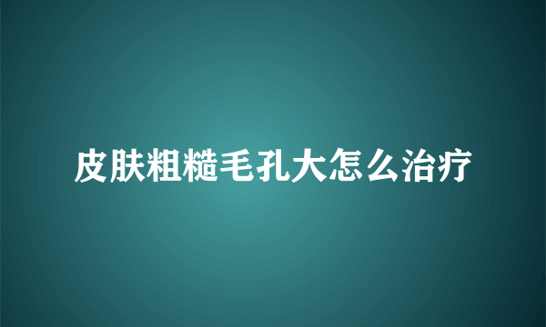 皮肤粗糙毛孔大怎么治疗