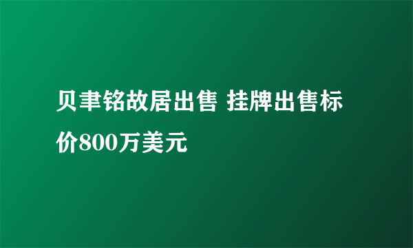 贝聿铭故居出售 挂牌出售标价800万美元