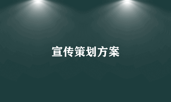 宣传策划方案