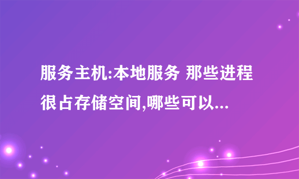 服务主机:本地服务 那些进程很占存储空间,哪些可以关闭啊?