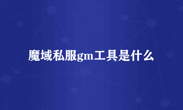 魔域私服gm工具是什么
