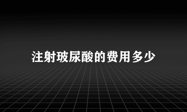 注射玻尿酸的费用多少
