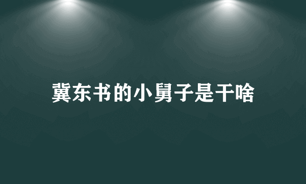 冀东书的小舅子是干啥