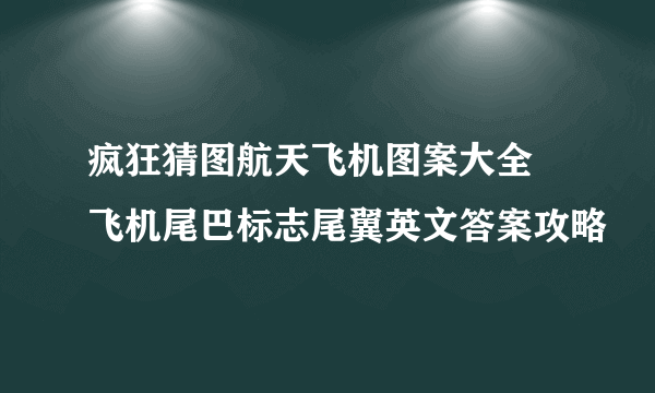 疯狂猜图航天飞机图案大全 飞机尾巴标志尾翼英文答案攻略