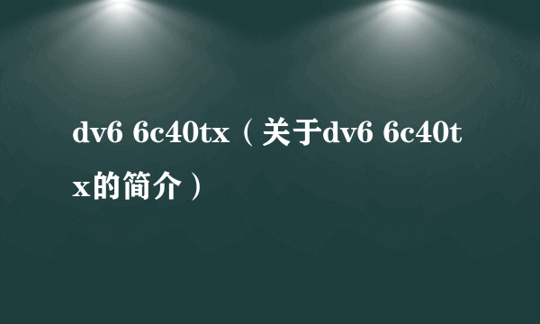dv6 6c40tx（关于dv6 6c40tx的简介）