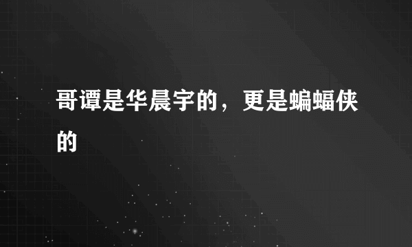 哥谭是华晨宇的，更是蝙蝠侠的