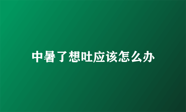 中暑了想吐应该怎么办