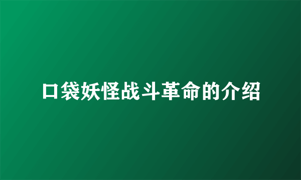 口袋妖怪战斗革命的介绍