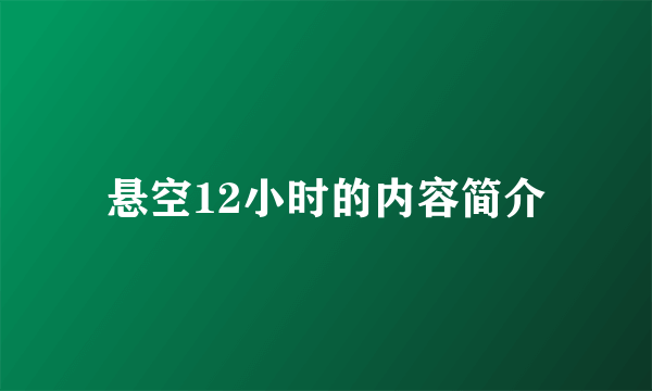 悬空12小时的内容简介