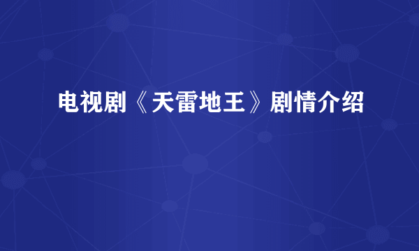 电视剧《天雷地王》剧情介绍