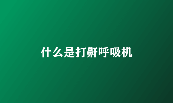 什么是打鼾呼吸机