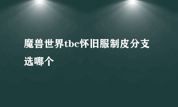 魔兽世界tbc怀旧服制皮分支选哪个