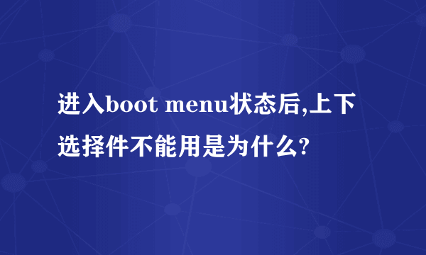 进入boot menu状态后,上下选择件不能用是为什么?