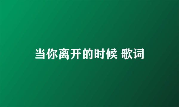 当你离开的时候 歌词