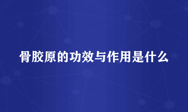 骨胶原的功效与作用是什么