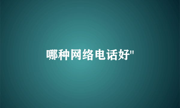 哪种网络电话好