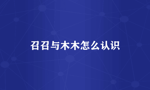 召召与木木怎么认识